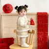 Ropa de Invierno para Bebé Niña Estilo Chino Chaleco Acolchado Nuevo Estilo Chino Ropa de Moda Traje Tang para Niños Pequeños Atuendo de Año Nuevo Vestido para Fiesta de Cumpleaños