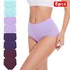 Ropa interior de algodón puro para mujer más vendida en Europa y América, entrepierna 100% algodón, en stock paquete de 8, alta elasticidad, cómoda, transpirable, estilo deportivo, color liso