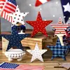 Decorações de Mesa Populares para o Dia da Independência Americana, Lembranças em Formato de Estrela, Produtos de Madeira em Forma de Estrela de Cinco Pontas, Bestsellers Transfronteiriços