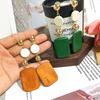 E261 Pendientes de Madera Geométricos Retro Estilo Coreano Simples Elegantes Pendientes Largos de Madera Pendientes de Moda Distintivos
