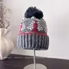 Chapéu de Lã Retrô de Natal para Inverno Moda Chapéu de Lã Misturada Feminino Quente Chapéu de Tricô Casual Versátil Tendência