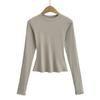Primavera nuevo suéter de cuello redondo de manga larga ajustado para mujer europeo y americano C77348