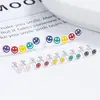 Aretes de tachuela con cara sonriente para mujer, plata de ley 925, moda, simples, Ins, modernos, para cartílago, personalidad, lindos, de temperamento, joyería para orejas