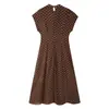 Estilo europeo transfronterizo verano comercio exterior ropa de mujer nueva moda lunares temperamento manga abullonada cintura alta ajustado vestido