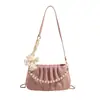 Bolsa de Axila Plissada Pérola Nuvens Bolsa Pequena de Crowdsourcing Moda Feminina Nova de Verão Bolsa de Ombro Transversal Versátil