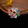 Broche Japonês e Coreano de Moda Transfronteiriço de Luxo para Mulheres, Fivela de Lenço com Strass, Fivela Anti-Exposição, Broche de Lapela de Cristal, Acessórios para Terno