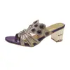 Nuevas Pantuflas de Exterior para Mujer Primavera/Verano 2026, Sandalias de Verano con Tacón Grueso, Elegantes Sandalias de Tacón Medio con Pedrería, Pantuflas de Tacón Alto
