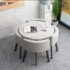 Mesa de Comedor Simple que Ahorra Espacio para Uso Doméstico, Adecuada para Apartamentos Pequeños, Mesa de Comedor para Negociaciones en Tiendas, Juego de Mesa y Sillas, Mesa Redonda para Recepción