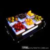 Plato de frutas luminoso para bar, compartimento negro especial para KTV, plato metálico con LED para snacks, plato de frutas, bandeja para servir, plato para snacks