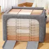 Caja de Almacenamiento para el Hogar, Gran Capacidad, Aspecto de Lino, Resistente a la Humedad, a Prueba de Polvo, para Armario, Caja para Mudanza y Organización de Dormitorio, Herramienta Mágica de Almacenamiento