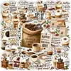 50 nuevas pegatinas transfronterizas de estilo de vida del café alemán, decoración de diario vintage, impermeables, personalizadas, creativas y divertidas