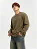 Camiseta Pesada de Manga Longa 270g Masculina Branca Solta Ombro a Ombro Roupa Externa Gola Redonda Top 100% Algodão Outono e Inverno Roupa de Casal