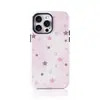 Estrelas Xadrez Adequado para Apple 17Promax Desenho Animado Fofo iPhone16Pro Lente Cobertura Completa 15 Dois em Um