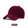 Boné de Baseball Liso de Veludo Cotelê Masculino Outono e Inverno Chapéu de Sol para Exterior Transfronteiriço Retrô Boné Bordado com Logo