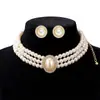 Collar de novia de lujo ligero, sencillo, retro, ovalado, con perlas superdeslumbrantes, estilo francés, para mujer, vestido de novia, cadena de pendientes de alto rendimiento