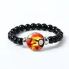 Pulsera de Pokémon Transfronteriza para Hombres y Mujeres, Pulsera Elástica Versátil de Perlas Negras, Joyería de Pokémon Pikachu