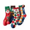 Calcetines para niñas otoño e invierno lindos de dibujos animados calcetines de media caña para mujer ins calcetines navideños modernos europeos y americanos calcetines rojos calcetines navideños