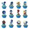 Novo cartão de bolo sônico sônico transfronteiriço festa de aniversário infantil desenho animado ouriço decoração de topo de bolo