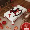 Mantel Rojo de Año Nuevo Estilo Chino Decoración Festiva Mesa de Banquete Mesa de Café Mantel Mantel Impermeable Auspicioso