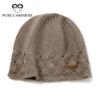 Cashmere Selección 100% Cachemira Sombrero para Mujer Mate Borde de Encaje Cálido en Otoño e Invierno