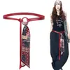 Cinturón de Bufanda de Seda Nuevo Retro Rojo Moda Cinturón Decorativo para Mujer Jeans Falda Cadena para Cintura Delgada En Stock