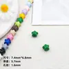 Contas Estrela de Cinco Pontas, Contas Espaçadoras, Tinta Spray, Materiais para Corrente de Celular DIY, Joias Coloridas, Acessórios de Liga, Enfeites