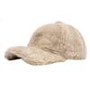 Gorra de béisbol de imitación de piel de conejo para mujer coreana otoño e invierno gorro cálido para el frío para exteriores con forro polar grueso de color sólido gorro de felpa