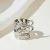 Joyería Transfronteriza Europea y Americana, Anillos Irregulares de Aleación Exagerados con Forma de Labios de Moda y Únicos, Juego de Anillos Huecos Vintage
