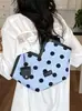 Bolso de mano casual de gran capacidad para mujer, nuevo bolso de hombro de lunares moda 2026, bolso tote versátil con bloques de color para el día a día