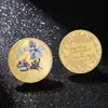 Medalla Conmemorativa de Navidad Moneda de Plata Moneda de Oro Pequeño Regalo Colección de Monedas Conmemorativas Moneda de Plata Colorida para Niños Moneda de Papá Noel