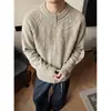En stock Otoño/Invierno 2026 Nuevo Suéter Cardigan Jacquard Fair Isle Retro Cremallera Doble Tejido Holgado Ropa Exterior para Hombre