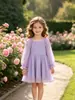En stock vestido de princesa de manga larga Otoño Invierno Europeo Americano Vestido Casual de Niños Chifón temu Vestido de Cuadrado tiktok