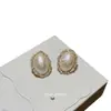 Pendientes de Botón Ovalados de Algodón Falso Perla Estilo Lujo Ligero Francés Pendientes de Alta Gama para Mujer Joyería para Orejas Nueva 2026