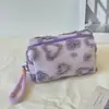 Bolsa de Cosméticos de Peluche y Linda, Bolsa de Almacenamiento de Maquillaje de Gran Capacidad, Neceser Portátil con Forma de Corazón, Bolsa de Cosméticos Pequeña, Conveniente para Viajar