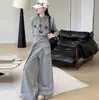 Conjunto de Primavera y Otoño para Niñas 2026 Nuevo de Moda Tendencia Genial Streetwear para Niños Mayores: Conjunto de Tres Piezas: Chaleco con Capucha y Pantalones de Pierna Ancha
