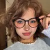 Gafas de lectura retro con montura ojo de gato de carey, alta definición, anti luz azul para mujer, montura ovalada grande, gafas lisas versátiles para uso diario