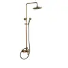 Juego de Cabezal de Ducha Antiguo Clásico de Fontanería Totalmente de Cobre con Altura Ajustable, Grifo de Ducha Negro Bronce Antiguo en Estilo Retro