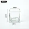 Botella Cuadrada Transparente de Vidrio para Aromaterapia, Vaso para Velas, Botella Hidropónica para Plantas Suculentas