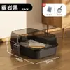 Caixa de Areia para Gatos Extra Grande com Grade Alta, Anti-Salpicos, Estilo Aberto Semi-Fechado, Vaso Sanitário para Gatos Extra Grande Suprimentos para Animais de Estimação