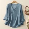 Ropa de Té Zen China Top de Ramio Delgado Mejorado Estilo Chino Dinastía Han Solapa Oblicua Hebilla Retro Lino Ropa de Verano para Mujer