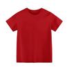 Camisetas Infantis de Manga Curta para Meninos e Meninas, Camisetas Lisas, Algodão de Verão Classe A Versátil Gola Redonda Roupas Infantis Atacado, Venda Quente Transfronteiriça