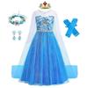 Falda clásica congelada de la Princesa Elsa azul falda de red de pesca de Elsa vestido de verano para niñas una generación de cabello