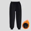 Pantalones de Chándal Azul Marino para Niños Otoño e Invierno Estudiantes de Primaria y Secundaria Pantalones de Uniforme Escolar Engrosados de Terciopelo para Niños y Niñas Pantalones Rectos Holgados