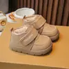 Botas de Nieve para Niñas Cálidas con Felpa Adicional 2026 Invierno Nuevos Zapatos de Algodón para Niños Zapatos Grandes de Algodón de Caña Baja para Niños Pequeños Caminar