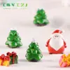 Paisagem miniatura de boneco de neve de Natal, arranjo em vaso com cena de neve, pequenas peças decorativas, pingente de chaveiro Papai Noel, presentes de resina, atacado