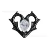 F136 Titanio Corazón de Espina Clavo para Hélice Auricular Recorte Forma de Corazón Circonita Incrustada Rosca Interna Clavo para Labio Clavo para Oreja Joyería de Aleación de Titanio Cabeza