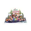 Tarjeta de Saludo Estéreo Navideña, Árbol de Navidad Colorido, Talla de Papel Hecha a Mano Creativa, Mensaje de Bendición de Gratitud, Tarjeta con Sobre al por Mayor