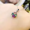 Venta al por mayor de fábrica Popular Colgante de Turmalina Natural con Incrustaciones de Plata S925 Piedra Principal 4*4 Joyería de Lujo Venta Directa de Fábrica