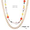 Kenjay Moda Europea y Americana Cadena Cubana con Collar de Cuentas de Perlas Barrocas para Mujer Collar Apilado de Múltiples Filas ins