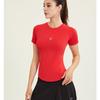 Top de Fitness para Mujer Amigable con la Piel, Ligero, con Cuello Redondo Fresco, Mangas Raglán, Camiseta Deportiva para Correr, Ajuste Ceñido, Ropa de Yoga Moderna